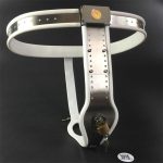 Female Chastity Belt Stainless Steel & Silicone Lock Vaginal Anal Plug Device Adjustable Panties Fetish Sex Toy - 4