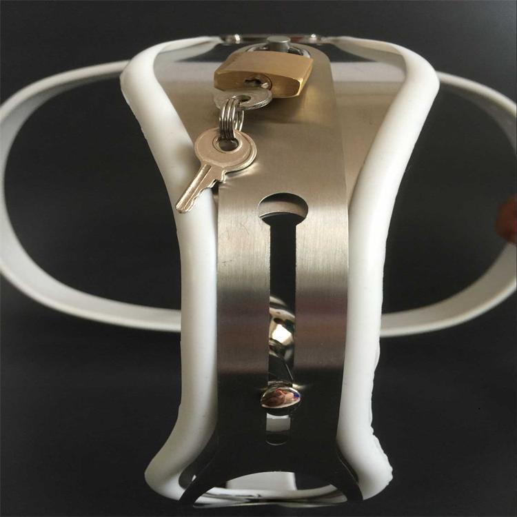 Quality Stainless Steel Silicone Female Chastity Belt Adjustable Fetish Panties With Vaginal Anal Plug Adult Sex Toy - 15