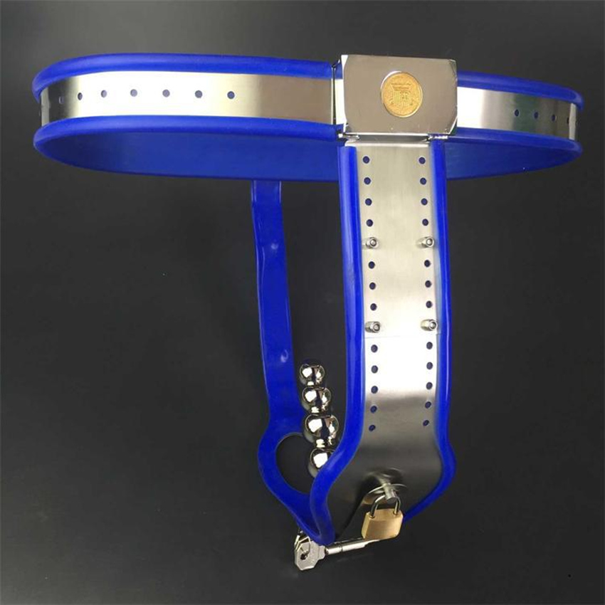 Quality Stainless Steel Silicone Female Chastity Belt Adjustable Fetish Panties With Vaginal Anal Plug Adult Sex Toy - 6