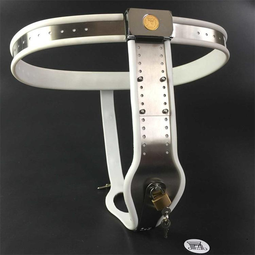 Quality Stainless Steel Silicone Female Chastity Belt Adjustable Fetish Panties With Vaginal Anal Plug Adult Sex Toy - 3