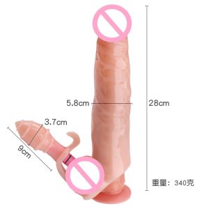28cm Long Big Penis Extender Sleeve Vibrating Condoms Delay Ejaculation Cock Rings Dick Prostate Massager Sex Products For Men - 2