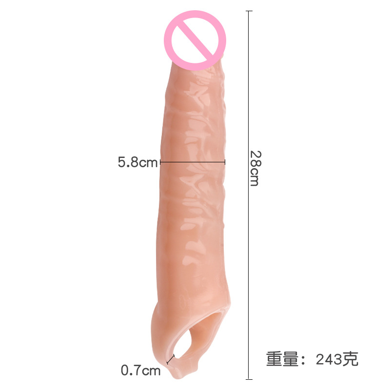 28cm Vibrating Penis Extender Sleeve Delay Ejaculation Rings Prostate Massager Male Enhancement Sex Products - 2