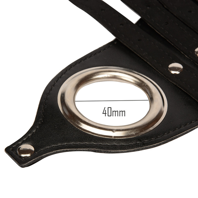 Leather Male Chastity Belt Penis Harness Cock Cage Scrotum Stretcher Adult Bondage Sex Toys For Men - 3