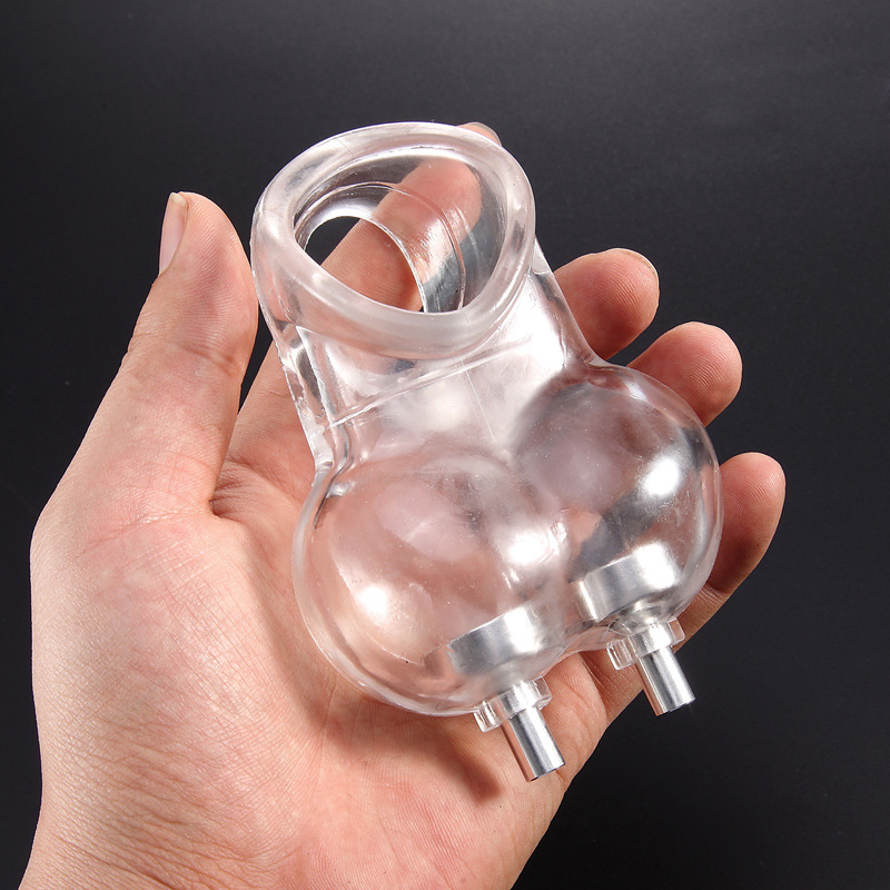 Mens Electro Shock Cockring Electrical Stimulator Scrotum Bondage Bags Ball Stretcher Sex Toy Cock Sleeve Ballstretcher - 10