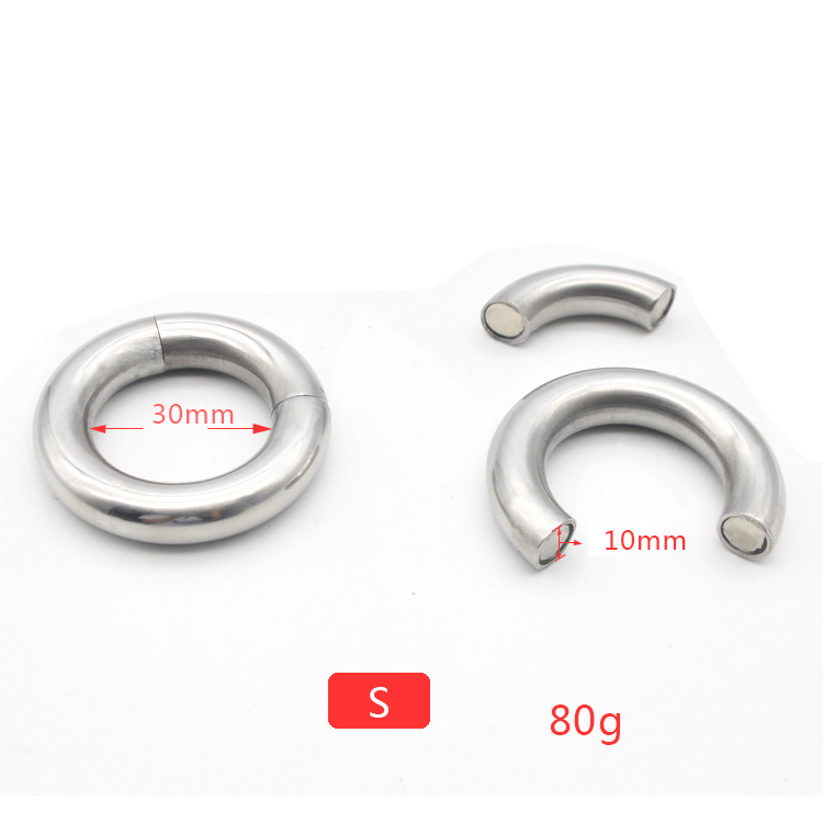 Stainless Steel Male Enhancement Cock Rings Magnetic Metal Penis Ring Adult Intimacy Toys Scrotum Ball Stretcher Weights - 2