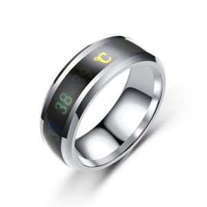 Led Temperature Cock Ring Steel Mood Emotion Feeling Intelligent Sensitive Stop Premature Ejaculation Erection