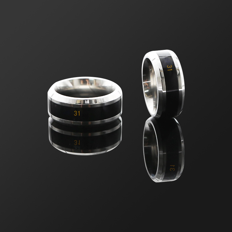 Led Temperature Sensing Steel Cock Ring For Enhanced Erection Mood Emotion Display Premature Ejaculation Control - 2