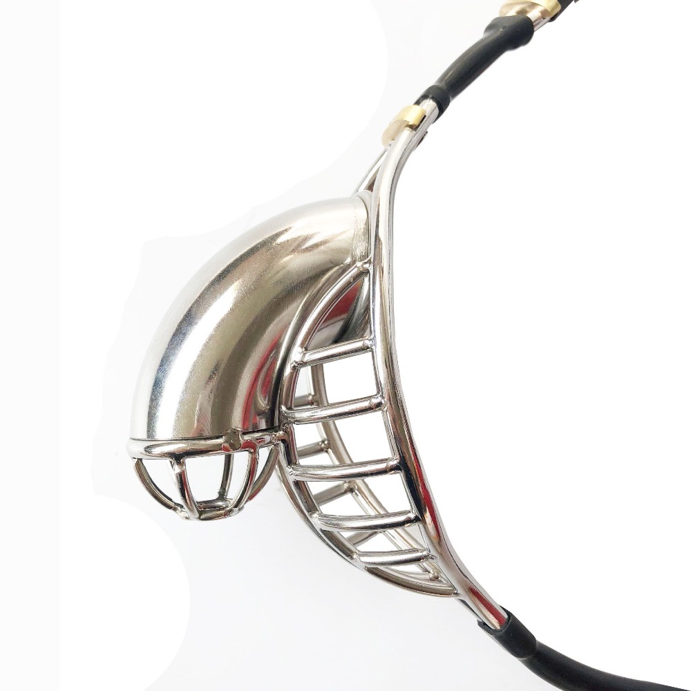 Stainless Steel Male Chastity Device Silicone Strapon Panties Metal Cock Cage Mens Intimate Sex Toy - 11