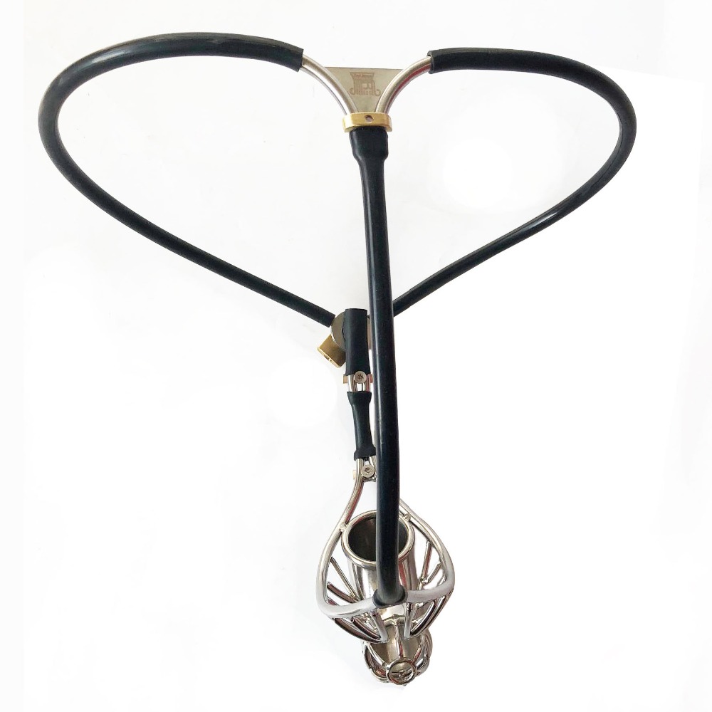 Stainless Steel Male Chastity Device Silicone Strapon Panties Metal Cock Cage Mens Intimate Sex Toy - 9