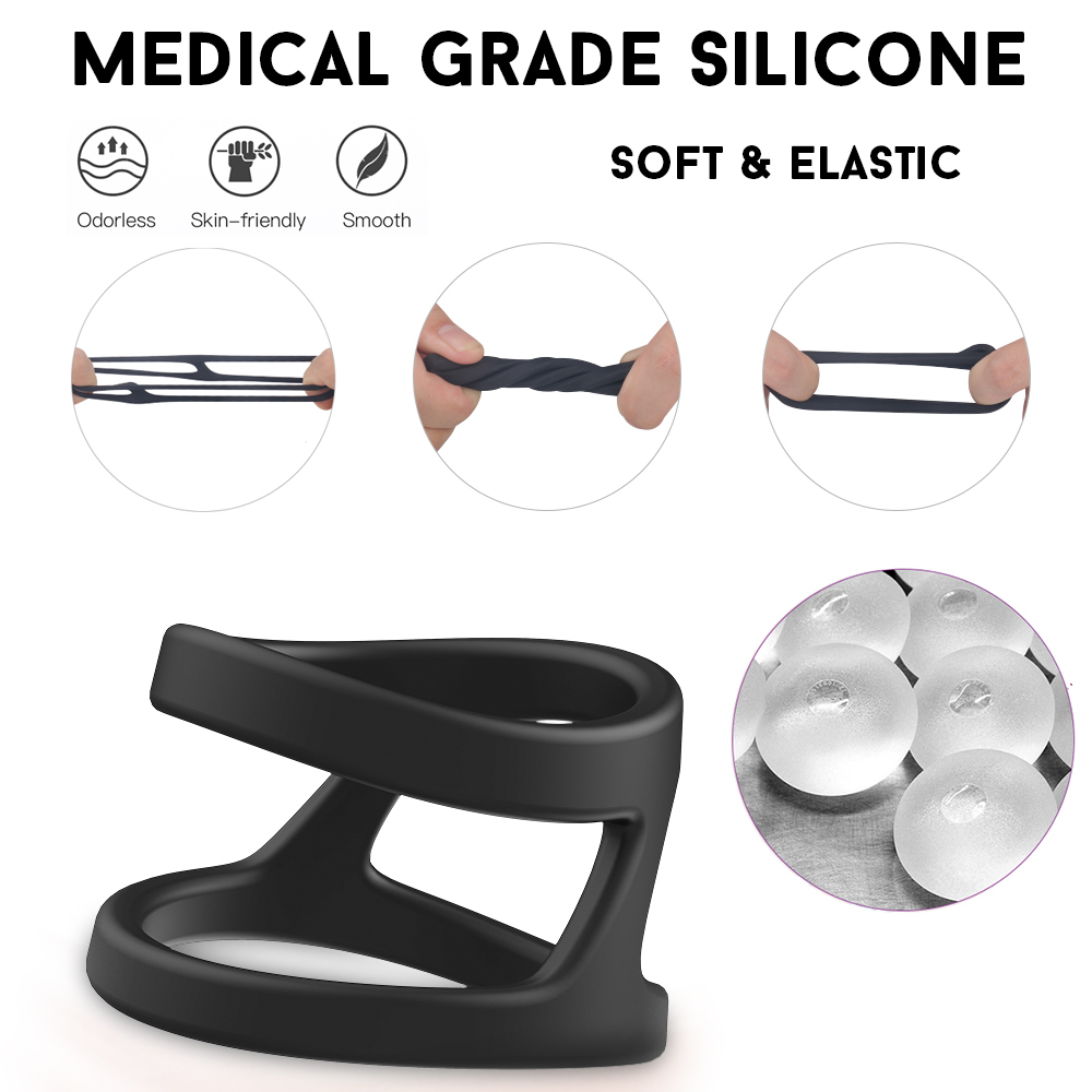 Silicone Male Enhancement Ring Comfortable Durable Adult Sex Toy For Longer Performance Male Chastity Device - 5