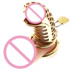 Stainless Steel Gold Snake Cock Ring With Spikes Chastity Cage Erotic Device Prison Penis Sex Toys For Men - 6