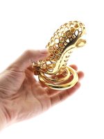 Stainless Steel Gold Snake Cock Ring With Spikes Chastity Cage Erotic Device Prison Penis Sex Toys For Men - 3