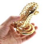 Stainless Steel Gold Snake Cock Ring With Spikes Chastity Cage Erotic Device Prison Penis Sex Toys For Men