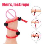 Reusable Penis Ring Bound Delay Cock Adult Erotic Toys Dick Condoms For Couple Lock Rope Game - 5