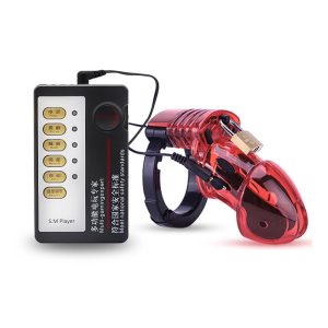 Electric Shock Chastity Cage Cock Plastic Male Device Sex Toys Penis With Host Vibrating Ring For Men