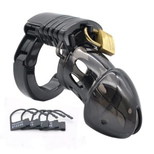 The Male Chastity Cock Cages Sex Toys For Men Penis Belt Lock With Four Rings Cage Gay Device