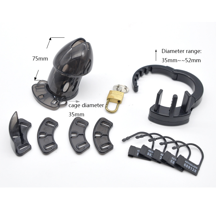 Male Chastity Device With Four Rings Adjustable Penis Belt Lock Durable Sex Toy For Men - 7