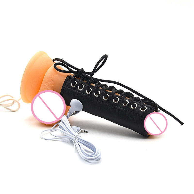 Bipolar Electro Shock Male Enhancement Sleeve Electric Stimulation Pleasure Ring For Mens Intimate Bondage Play - 9