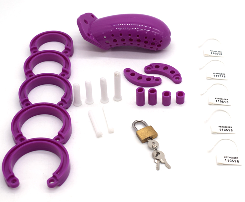 Male Chastity Device Plastic Lock Cage With Urethral Opening Erotic Adult Game Toy For Men - 23