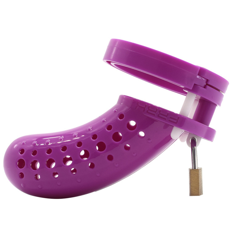 Male Chastity Device Plastic Lock Cage With Urethral Opening Erotic Adult Game Toy For Men - 22