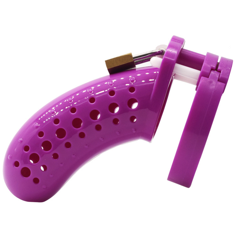 Male Chastity Device Plastic Lock Cage With Urethral Opening Erotic Adult Game Toy For Men - 21