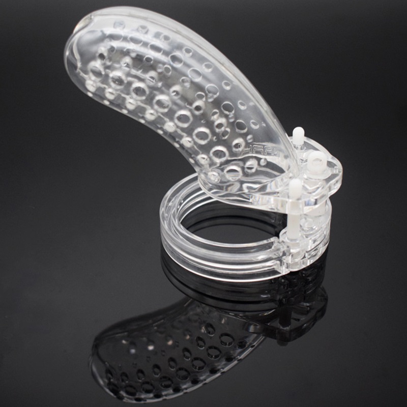 Male Chastity Device Plastic Lock Cage With Urethral Opening Erotic Adult Game Toy For Men - 18