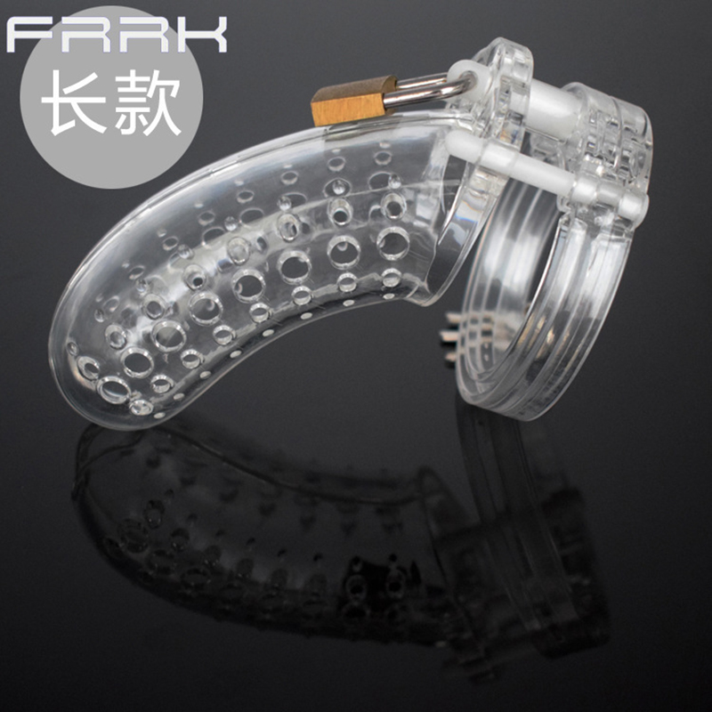 Male Chastity Device Plastic Lock Cage With Urethral Opening Erotic Adult Game Toy For Men - 16
