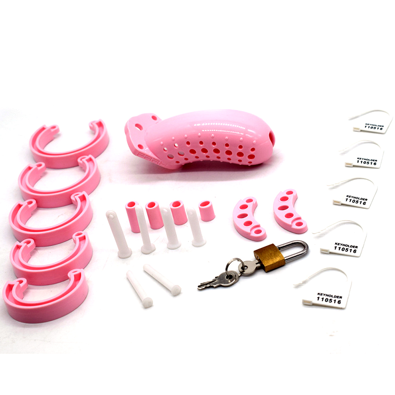Male Chastity Device Plastic Lock Cage With Urethral Opening Erotic Adult Game Toy For Men - 15