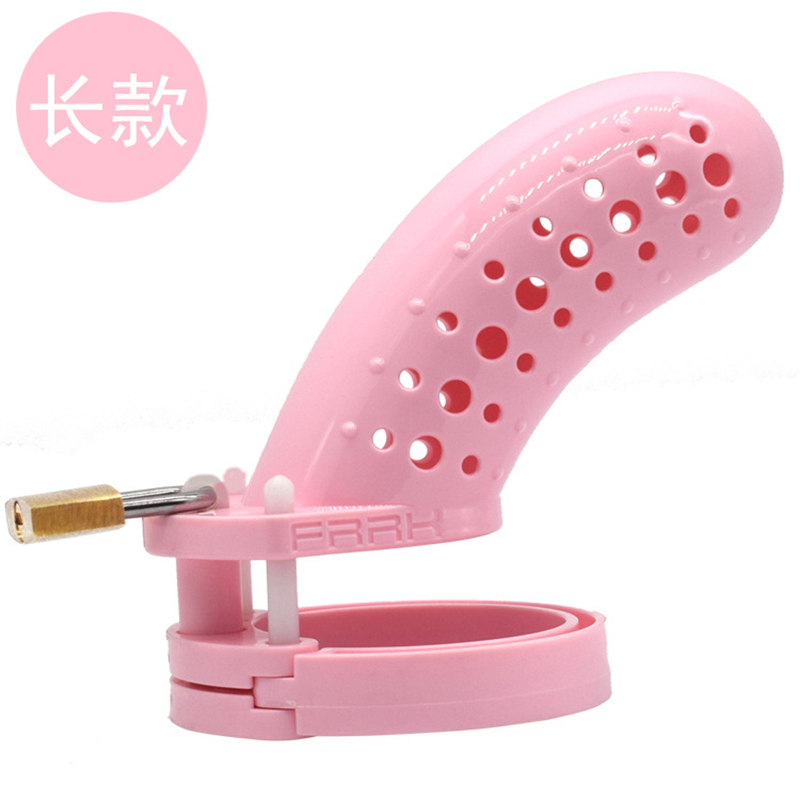 Male Chastity Device Plastic Lock Cage With Urethral Opening Erotic Adult Game Toy For Men - 12