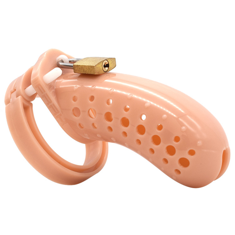 Male Chastity Device Plastic Lock Cage With Urethral Opening Erotic Adult Game Toy For Men - 8