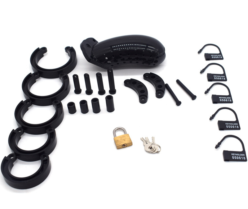 Male Chastity Device Plastic Lock Cage With Urethral Opening Erotic Adult Game Toy For Men - 7