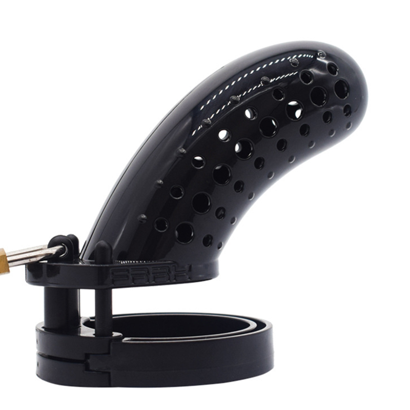 Male Chastity Device Plastic Lock Cage With Urethral Opening Erotic Adult Game Toy For Men - 6