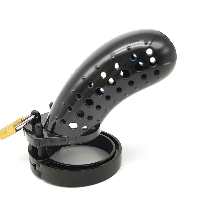 Male Chastity Device Plastic Lock Cage With Urethral Opening Erotic Adult Game Toy For Men - 4