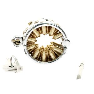 Integrated Lock Kali's Teeth Long Femdom Cbt Scrotum Pendant Male Chastity Device Kalis Spike Ring - 2