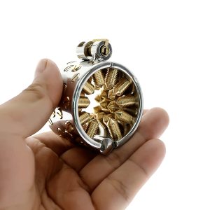 Integrated Lock Kali's Teeth Long Femdom Cbt Scrotum Pendant Male Chastity Device Kalis Spike Ring