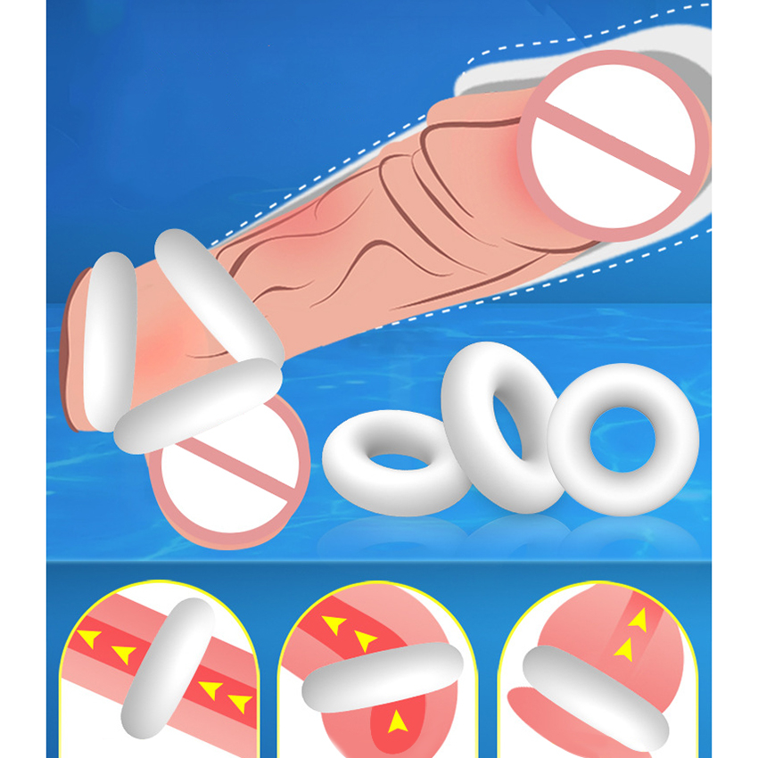 Silicone Penis Ring Transparent Stretchable Erection Enhancer Ejaculation Delay Tool Mens Intimate Adult Toy - 7