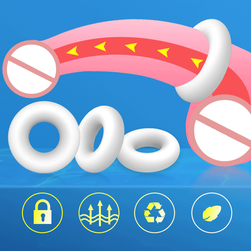 Silicone Penis Ring Transparent Stretchable Erection Enhancer Ejaculation Delay Tool Mens Intimate Adult Toy - 6
