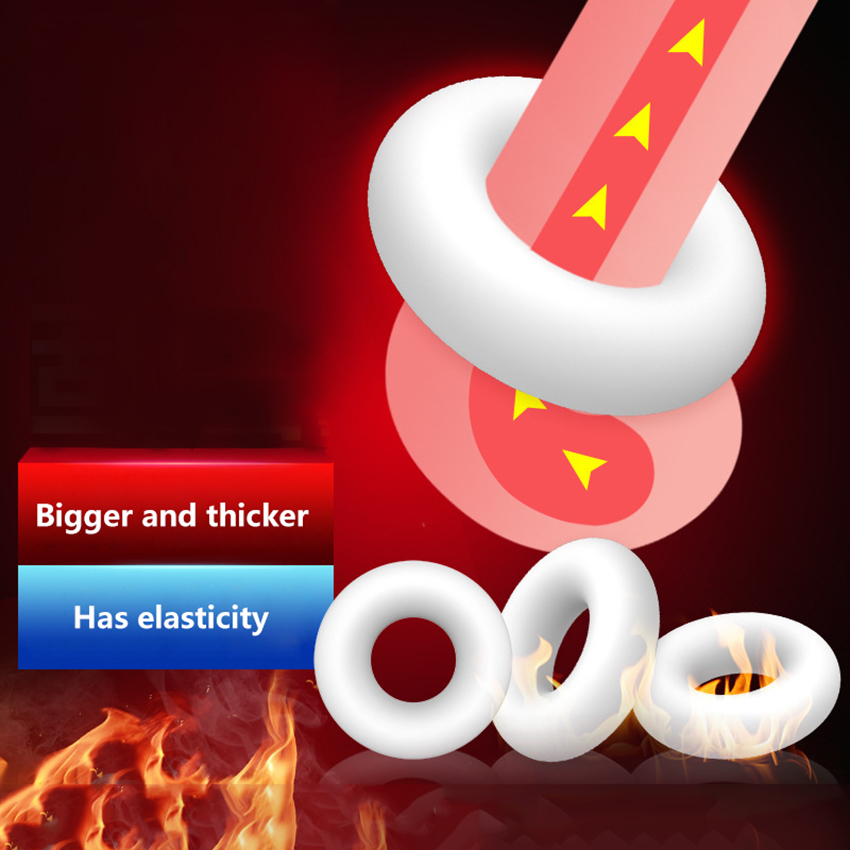 Silicone Penis Ring Transparent Stretchable Erection Enhancer Ejaculation Delay Tool Mens Intimate Adult Toy - 5