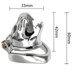 Stainless Steel Leopard Tiger Head Shape Lock Cock Cage Male Chastity Device Ring Penis Adult Game Metal Sex Toy - 2