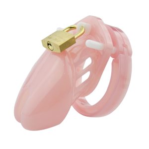 Pink Short Size Five Rings Penis Cage Sex Toys For Men Plastic Cock Product Male Chastity Belt Device - 2