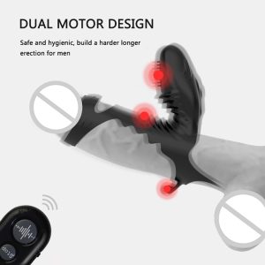 Silicone Delay Ejaculation Penis Rings Vibrator For Men Adult Couples Sex Toys Big Dick Stretcher Cock Clitoris Stimulator - 2