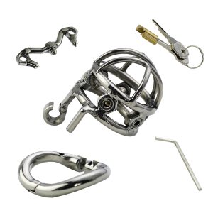 Men Chastity Belt With Removable Sharp Screw Stainless Steel Style Male Device Cock Cages - 2