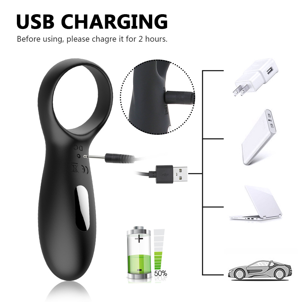 Silicone Vibrating Cock Ring Male Chastity Device Penis Vibrator Clitoral Stimulator Adult Sex Toy For Men Couples - 3