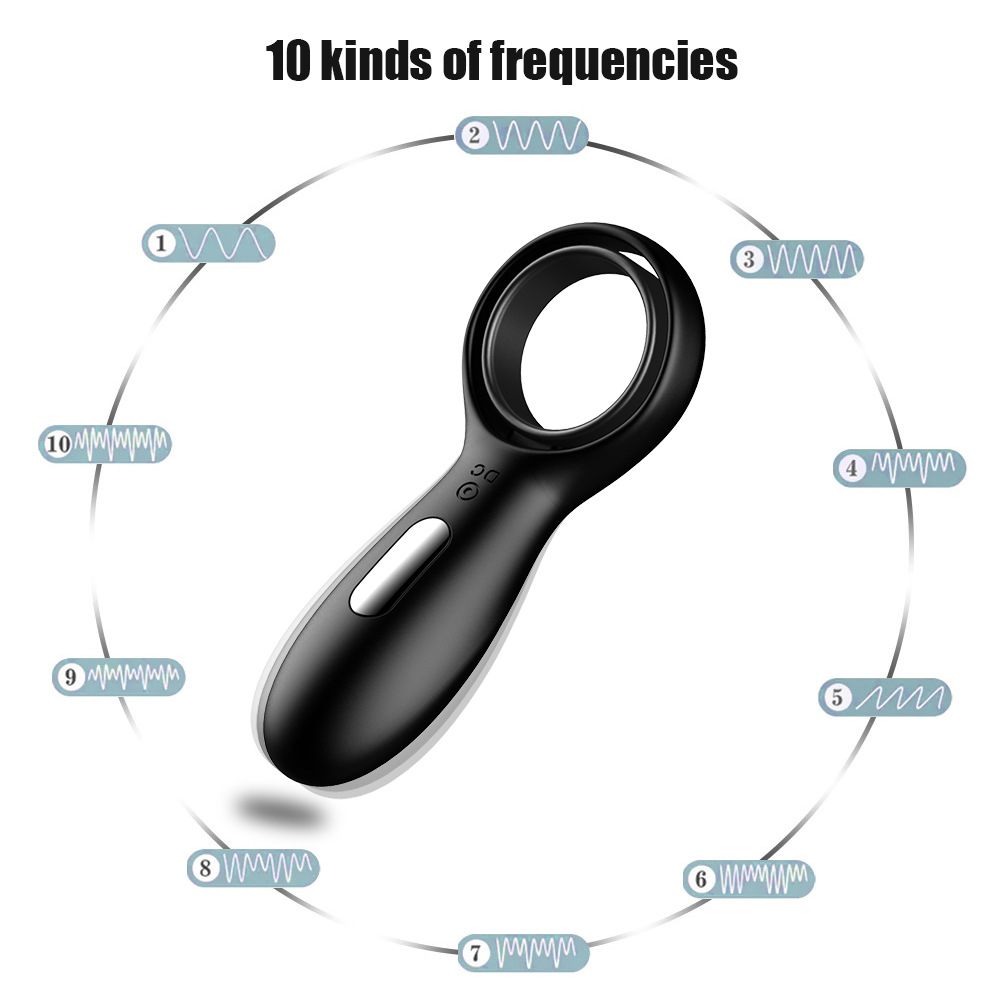 Silicone Vibrating Cock Ring Male Chastity Device Penis Vibrator Clitoral Stimulator Adult Sex Toy For Men Couples - 1