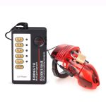 Hot Male Electric Cock Cage Ring Lock Chastity Device Penis Sleeve With Host - 3