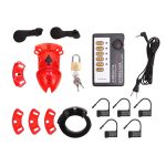 Hot Male Electric Cock Cage Ring Lock Chastity Device Penis Sleeve With Host - 2