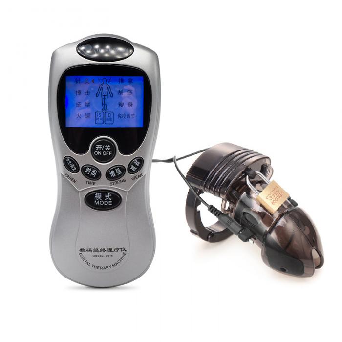 Male Electrostimulation Chastity Cage With Secure Lock Penis Sleeve And Control Host - 10