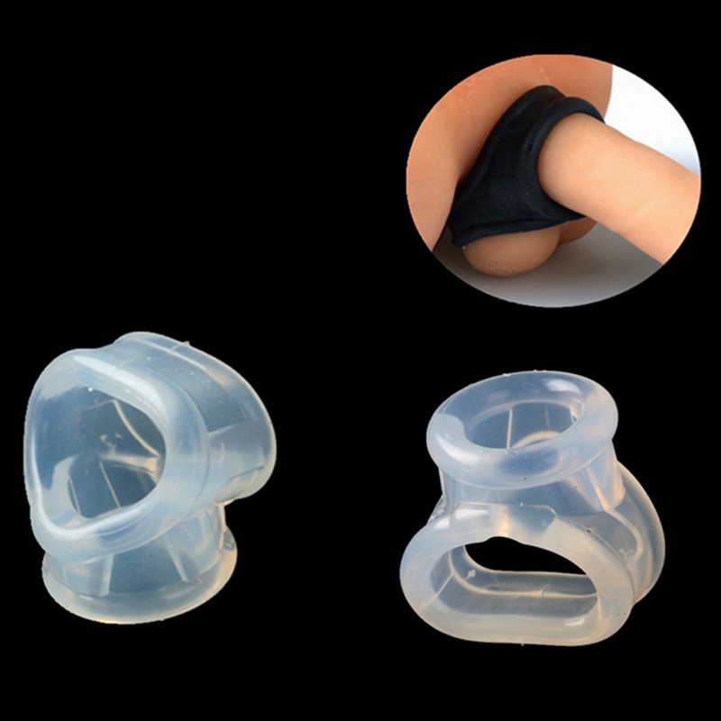 Silicone Penis Sleeve With Scrotum Bondage Ring Mens Erotic Sex Toy Prolonged Pleasure Enhancer - 1