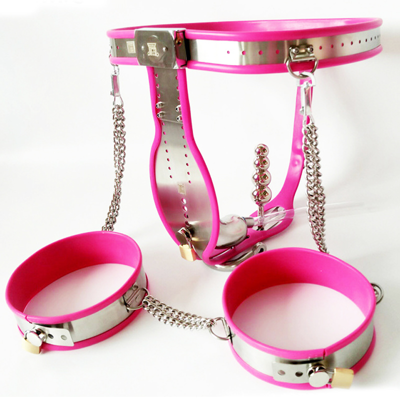 Mens Stainless Steel Chastity Belt Penis Cage Bdsm Bondage Set With Thigh Ring Adult Erotic Sex Toy - 6