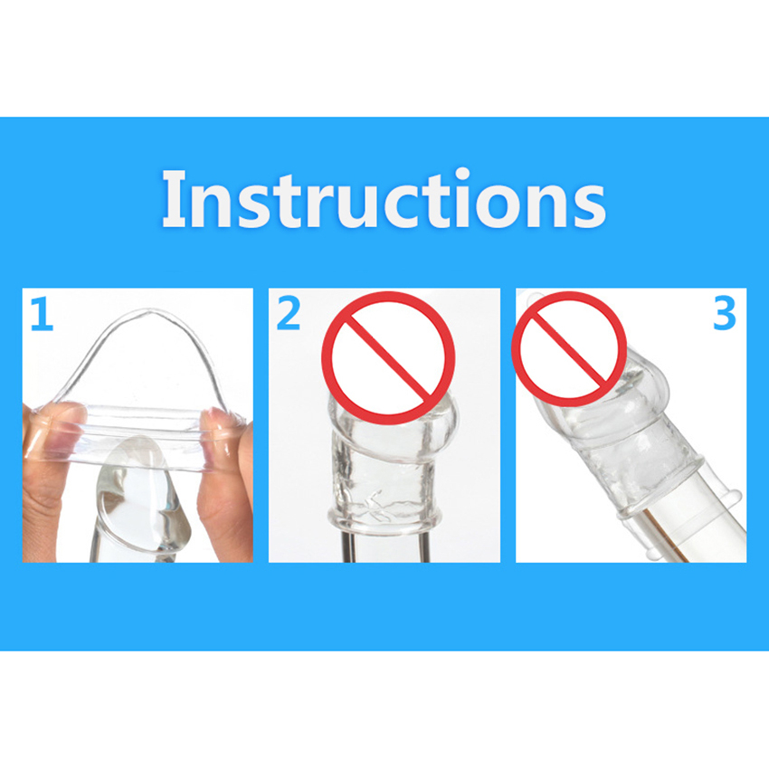 Zerosky Silicone Penis Enhancer Sleeve Reusable Delay Ejaculation Male Enhancement Exercise Tool Adult Intimate Toy - 6